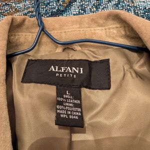 Alfani Petite Light Green Leather Blazer